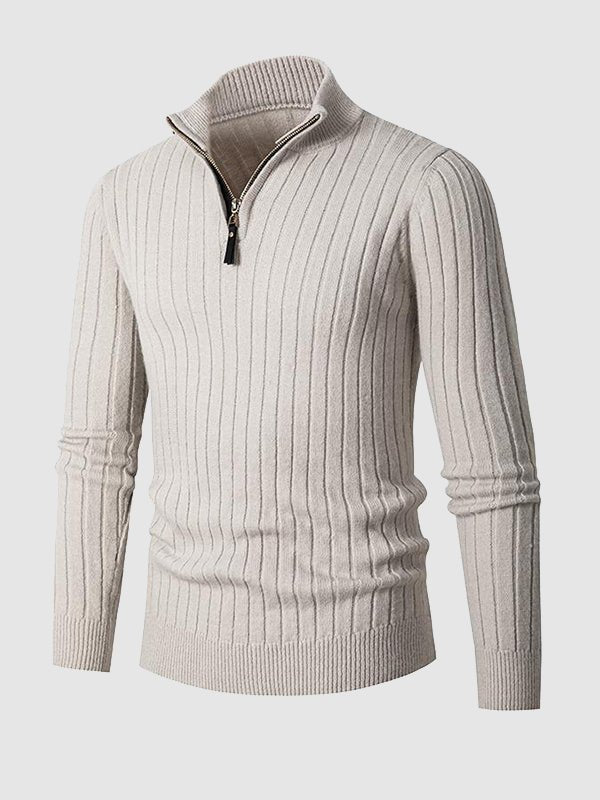 Reed | Men's Half-Zip Ribbed Sweater - Image 1