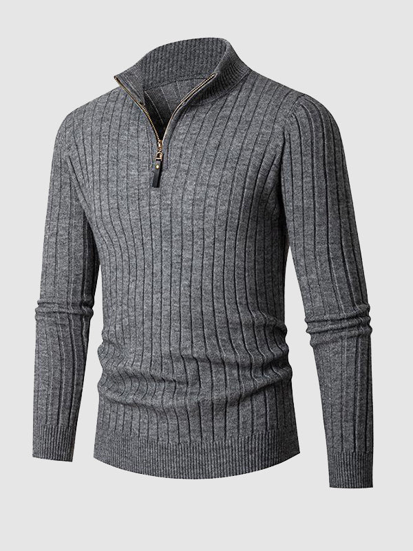 Reed | Men's Half-Zip Ribbed Sweater - Image 10