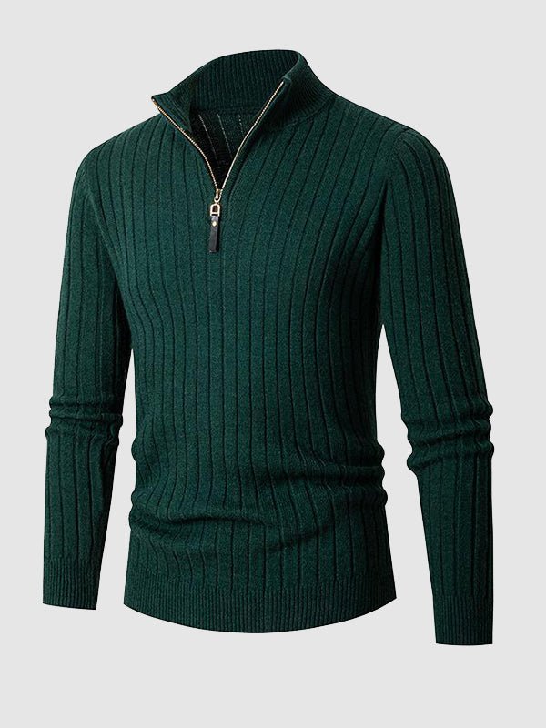 Reed | Men's Half-Zip Ribbed Sweater - Image 9