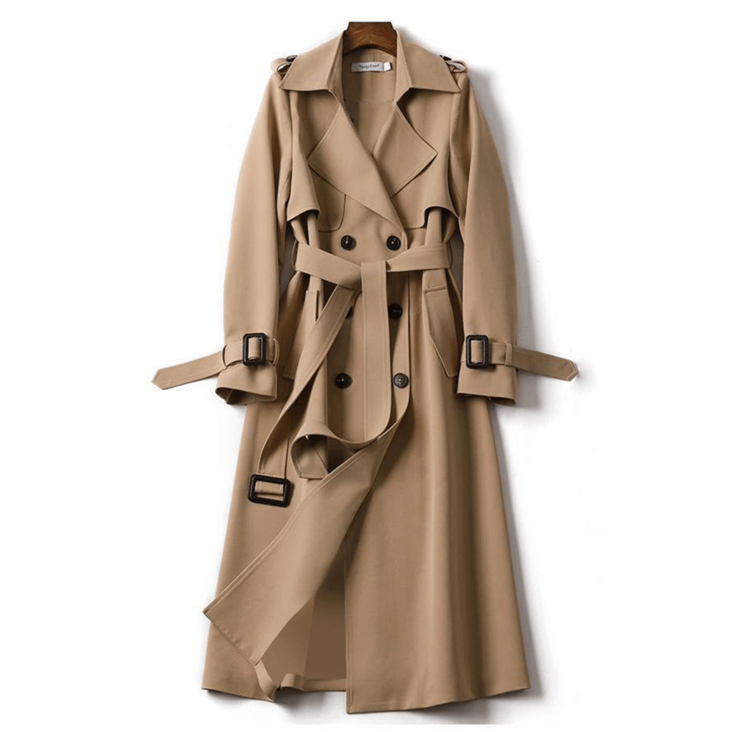 Bella | Women's Belted Double Breasted Trench Coat - Image 3