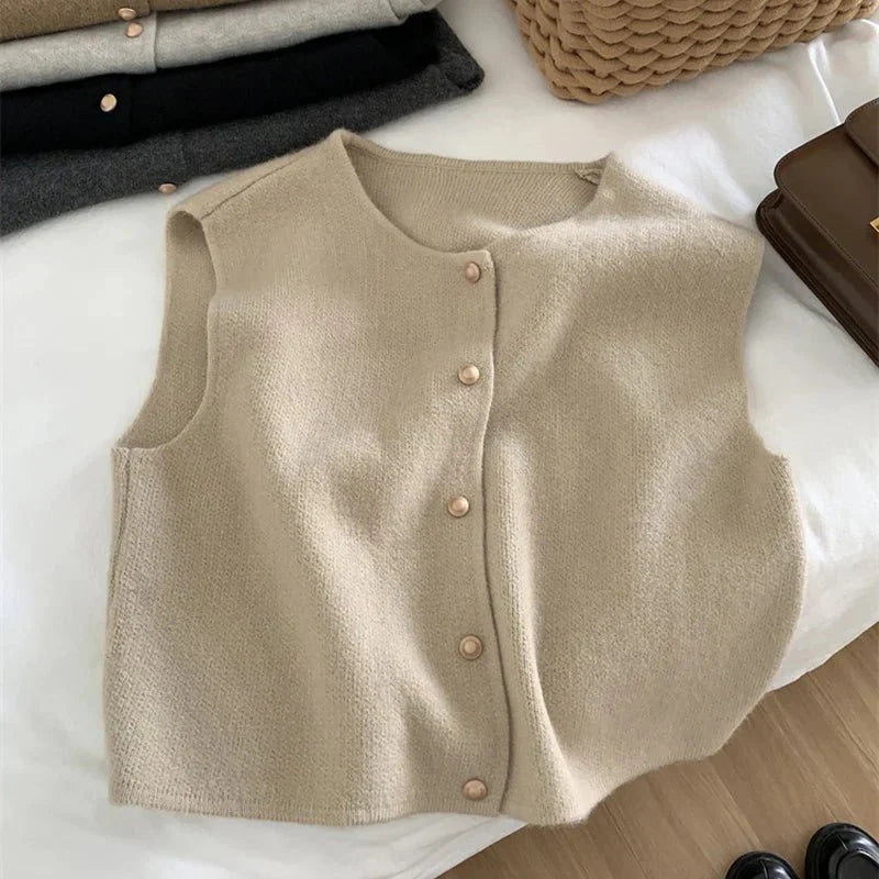 Marlene | Women's Button-Front Knit Sweater Vest - Image 3