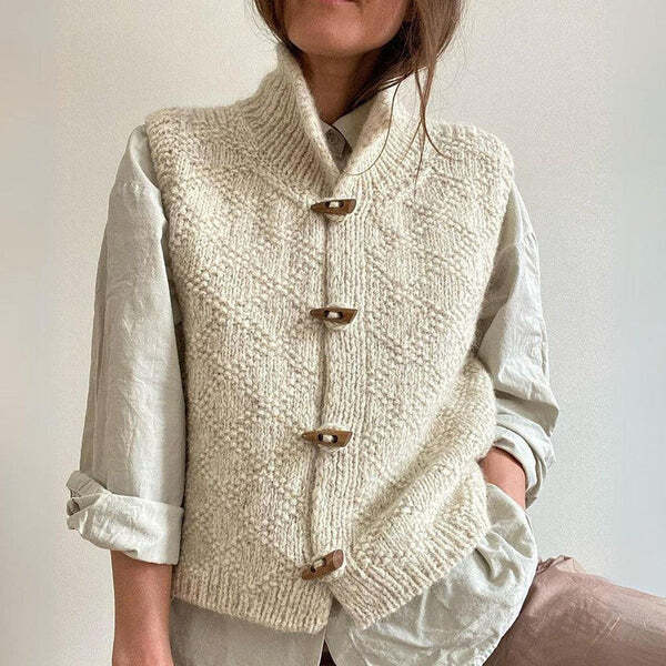 Susan | Women's Button Front Knitted Vest - Image 1