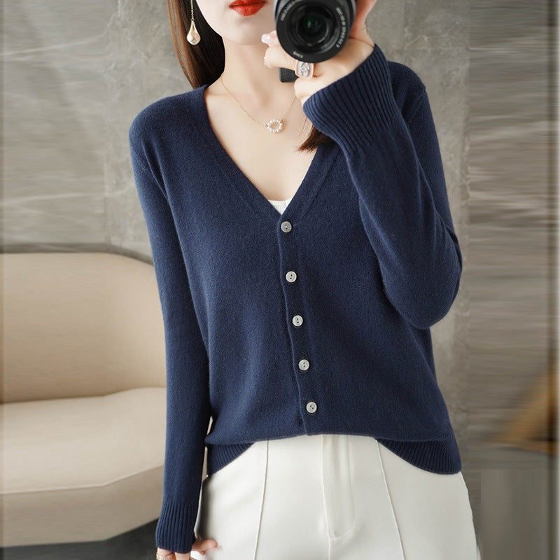 Joy | Women's V-Neck Button-Front Long Sleeve Cardigan - Image 9