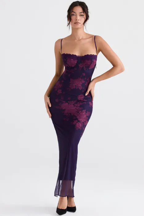 Charlene | Elegant Sheer Maxi Dress in Earthy Tones - Image 19