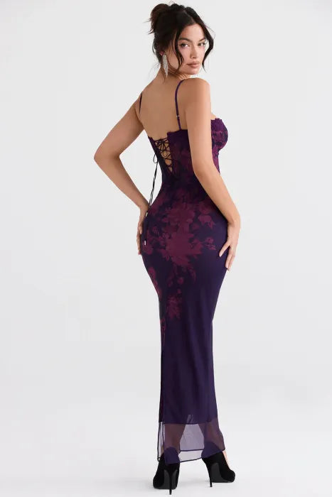 Charlene | Elegant Sheer Maxi Dress in Earthy Tones - Image 15