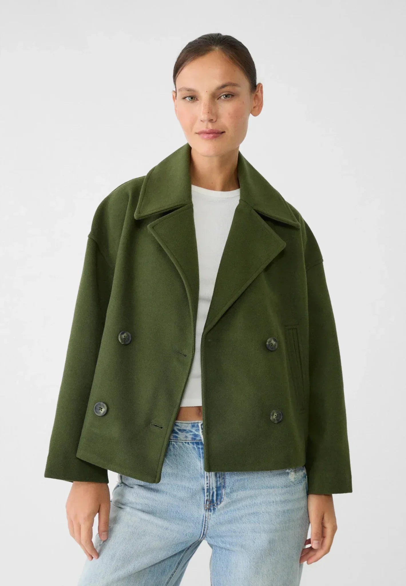 April | Women's Oversized Double-Breasted Short Jacket - Image 11
