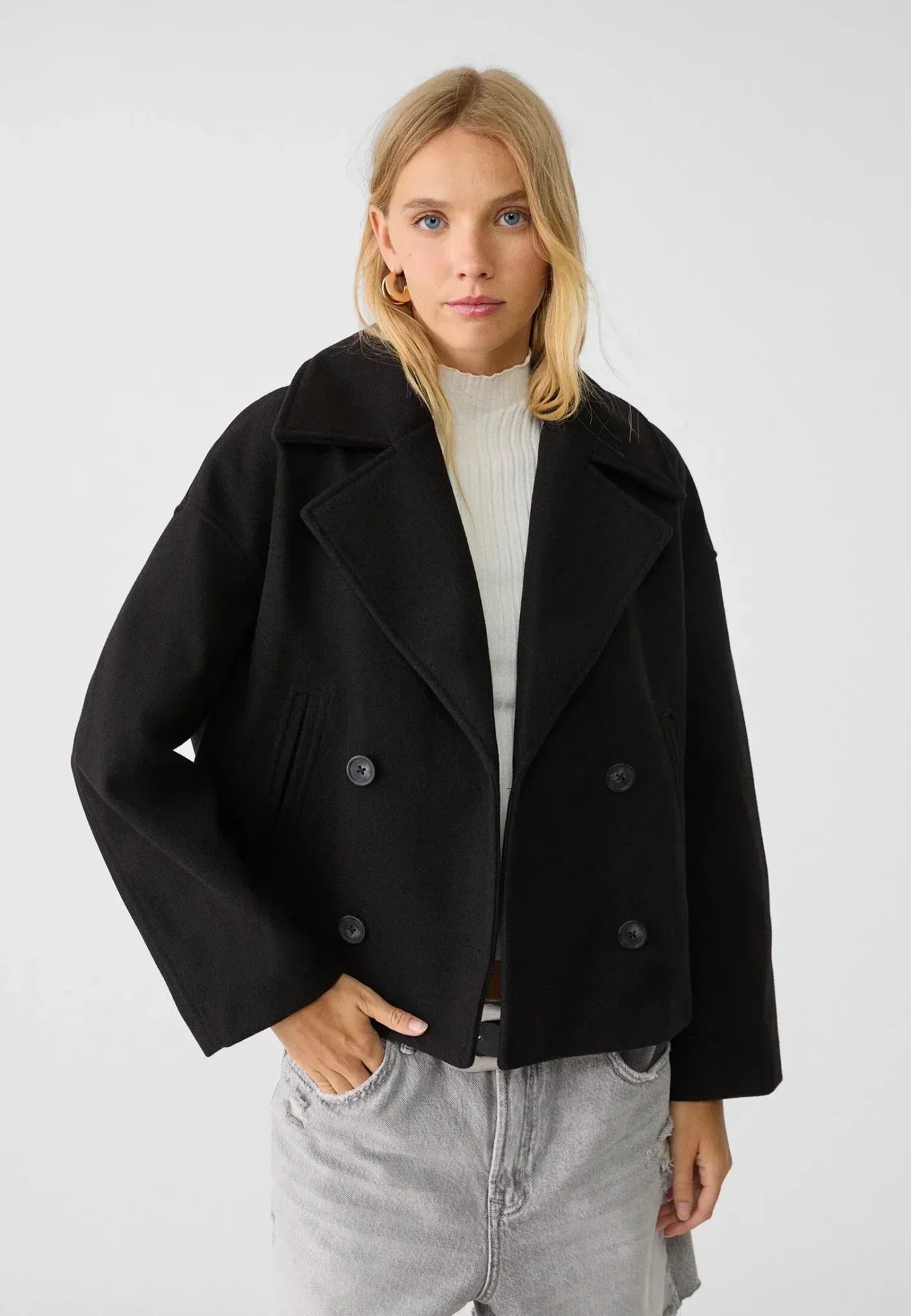 April | Women's Oversized Double-Breasted Short Jacket - Image 5