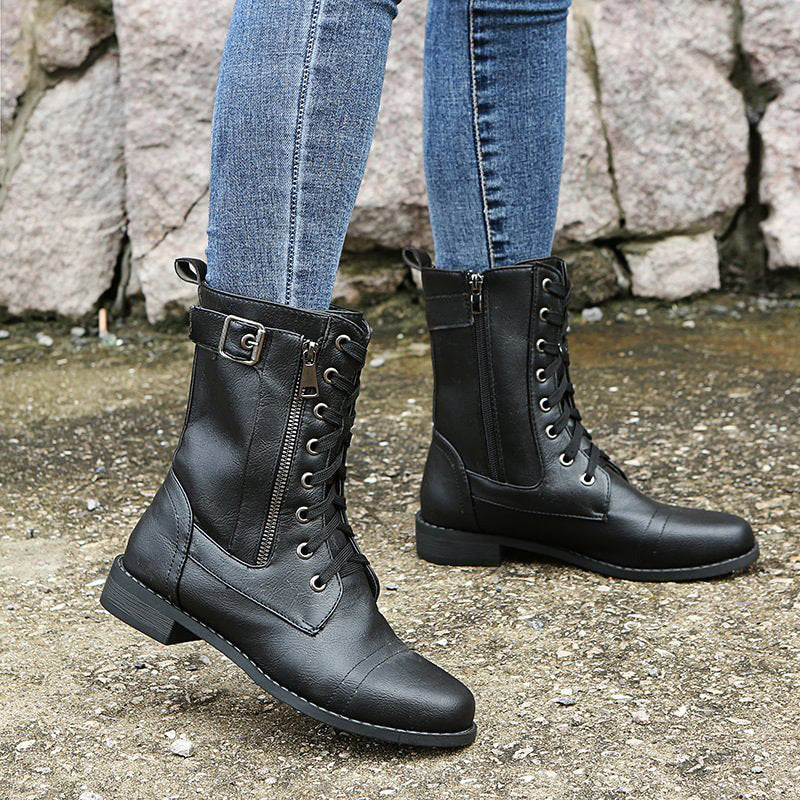 Hazel | Women's Combat Lace-Up Boots - Image 5