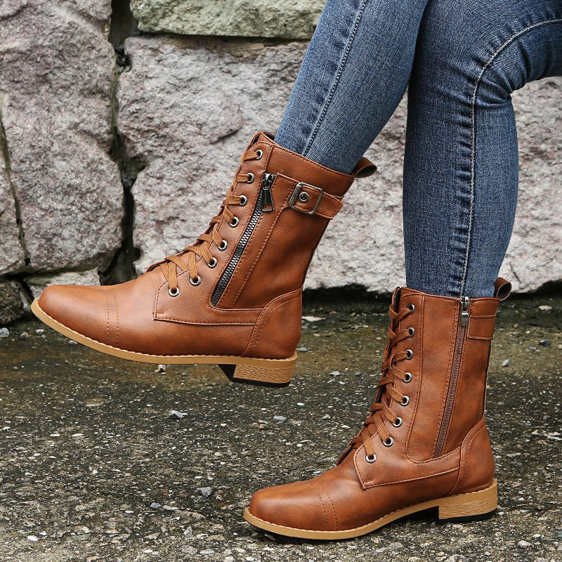 Hazel | Women's Combat Lace-Up Boots - Image 6