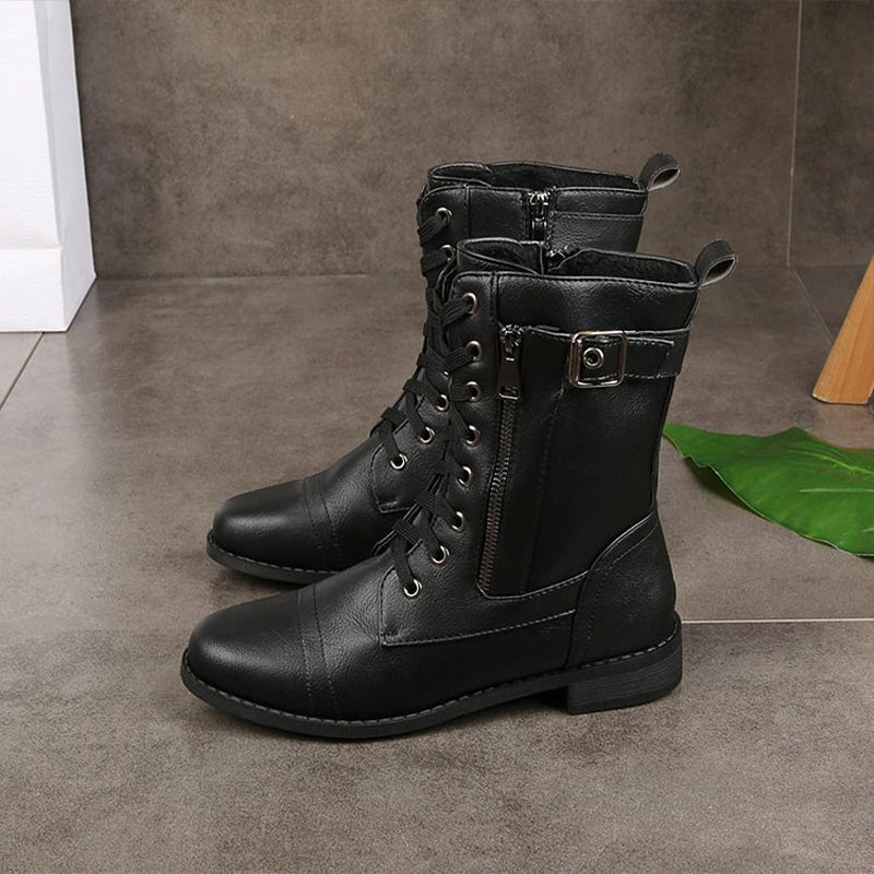 Hazel | Women's Combat Lace-Up Boots - Image 7