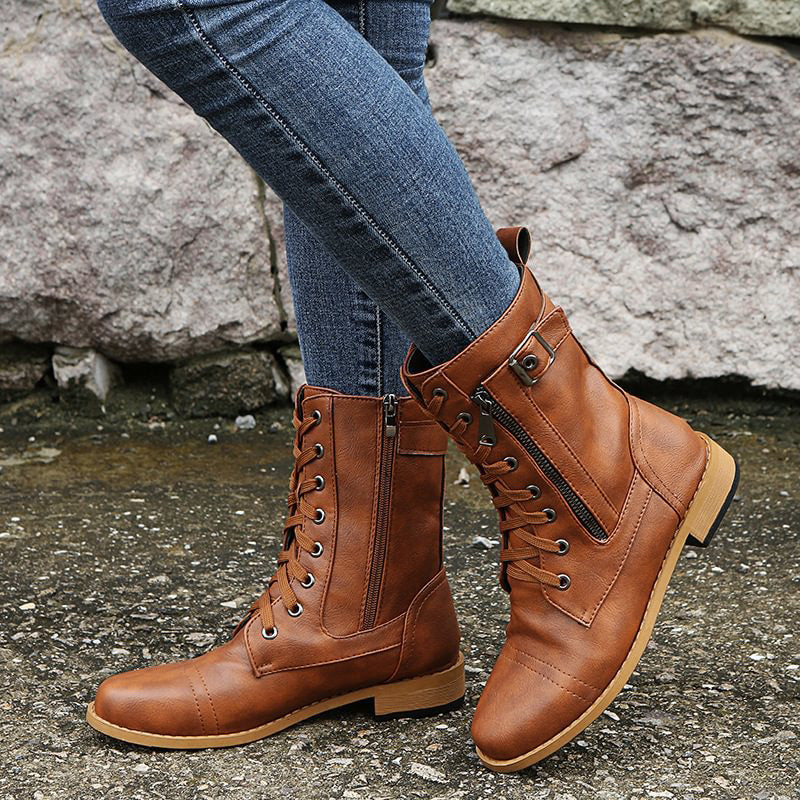 Hazel | Women's Combat Lace-Up Boots - Image 9
