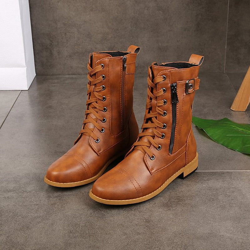 Hazel | Women's Combat Lace-Up Boots - Image 8