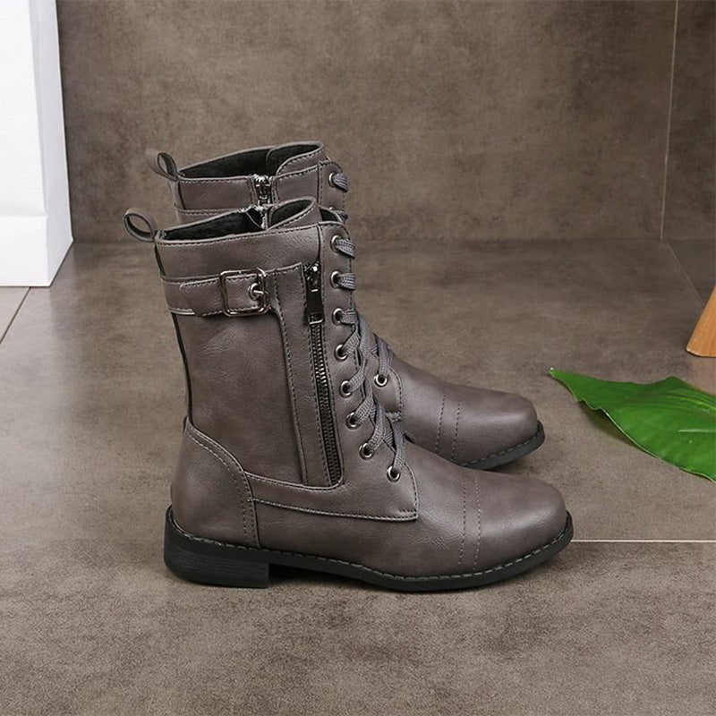 Hazel | Women's Combat Lace-Up Boots - Image 12