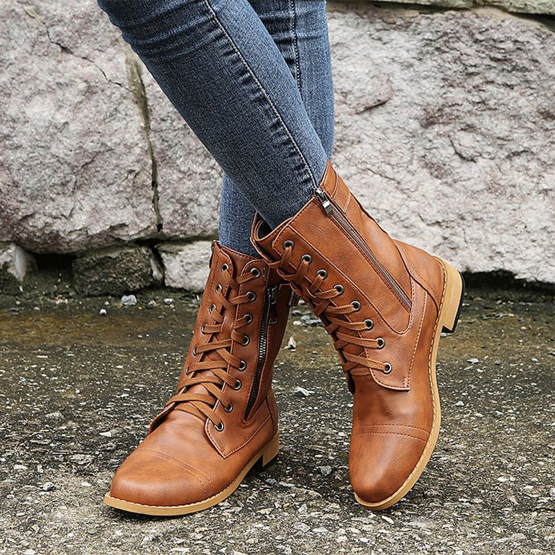 Hazel | Women's Combat Lace-Up Boots - Image 10