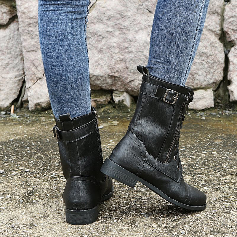 Hazel | Women's Combat Lace-Up Boots - Image 13