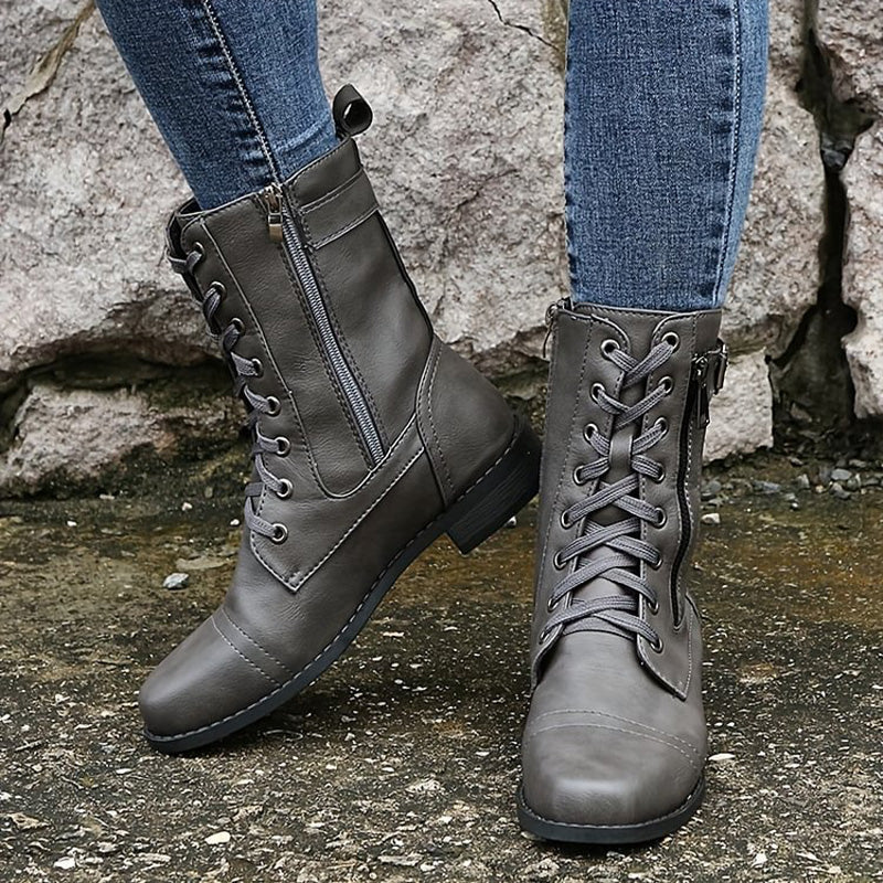 Hazel | Women's Combat Lace-Up Boots - Image 14