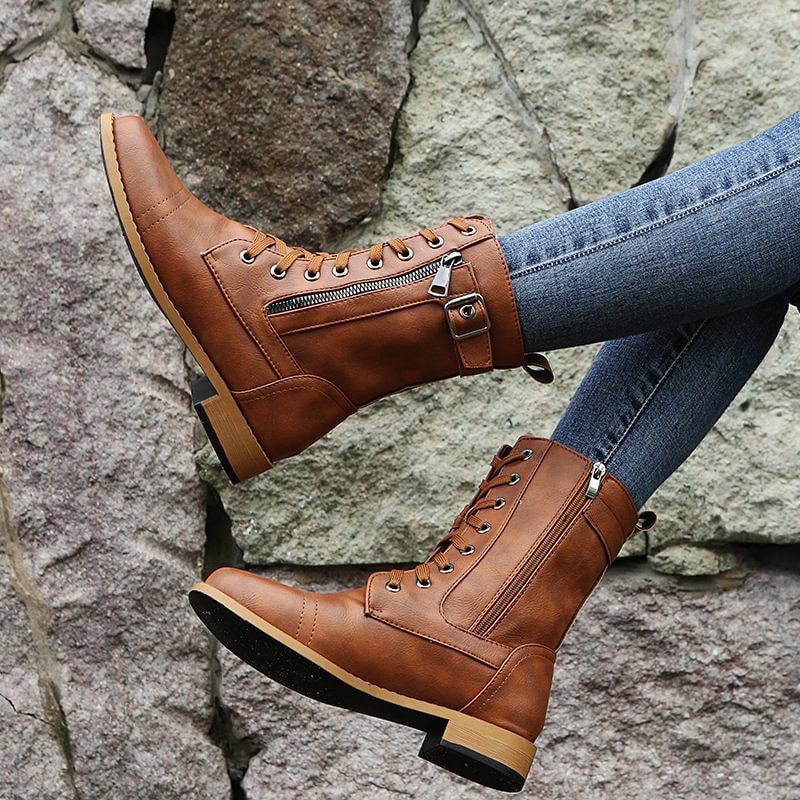 Hazel | Women's Combat Lace-Up Boots - Image 16