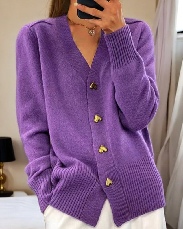 Chelsea | Women's V-Neck Cardigan Sweater - Image 3