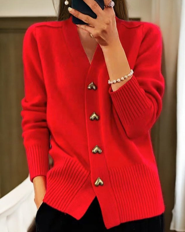 Chelsea | Women's V-Neck Cardigan Sweater - Image 4