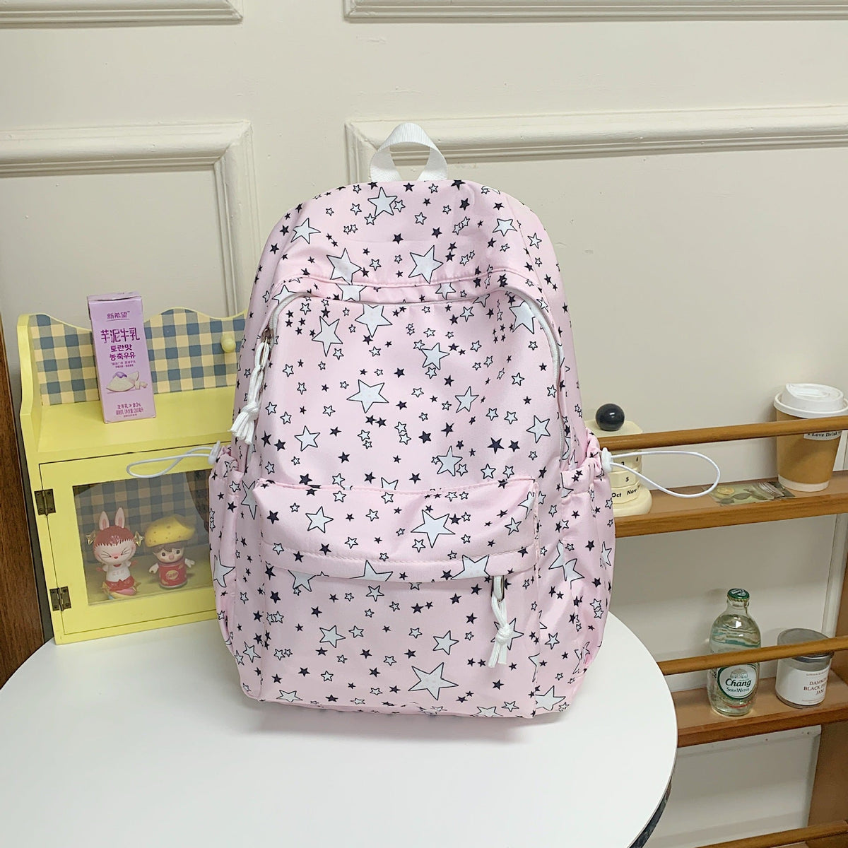 Star Print Multi-Pocket Backpack