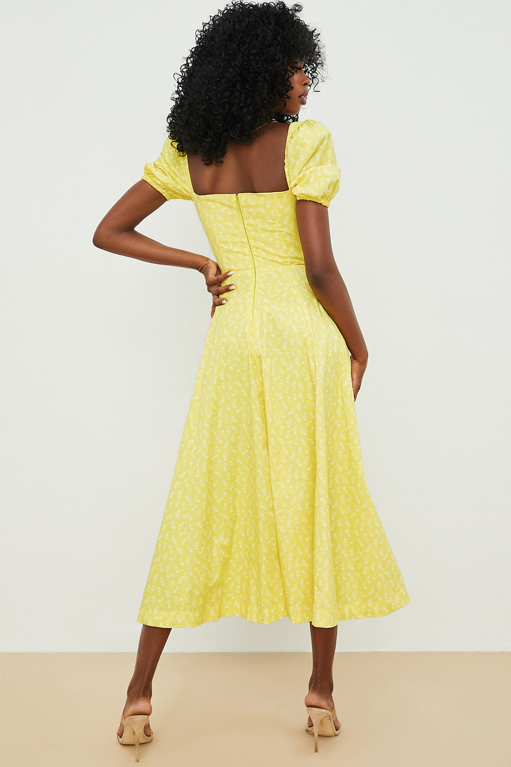 Kiara | Feminine Puff Sleeve Midi Dress - Image 10