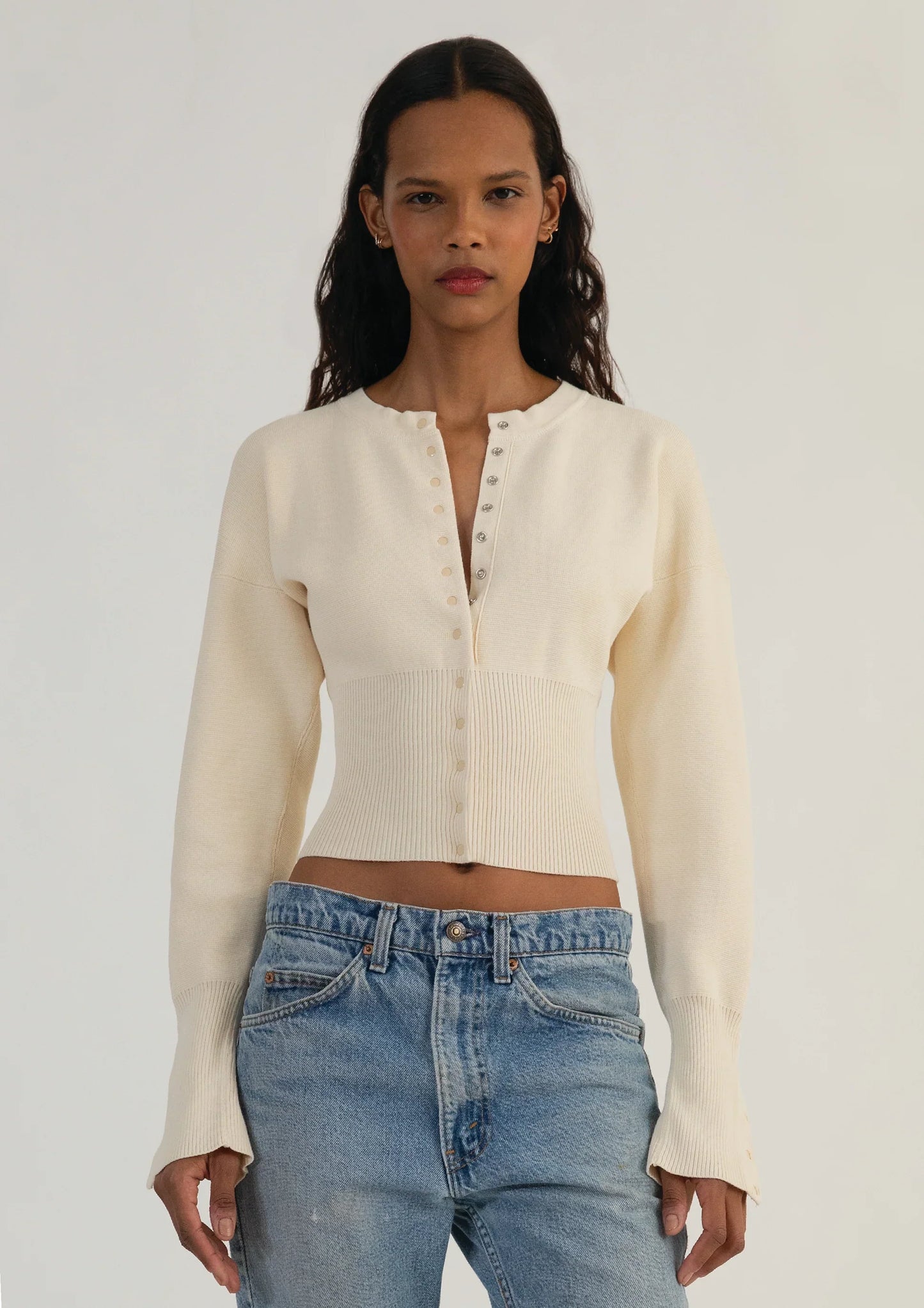 Vivian | Women's Fitted Ribbed Cardigan - Image 2