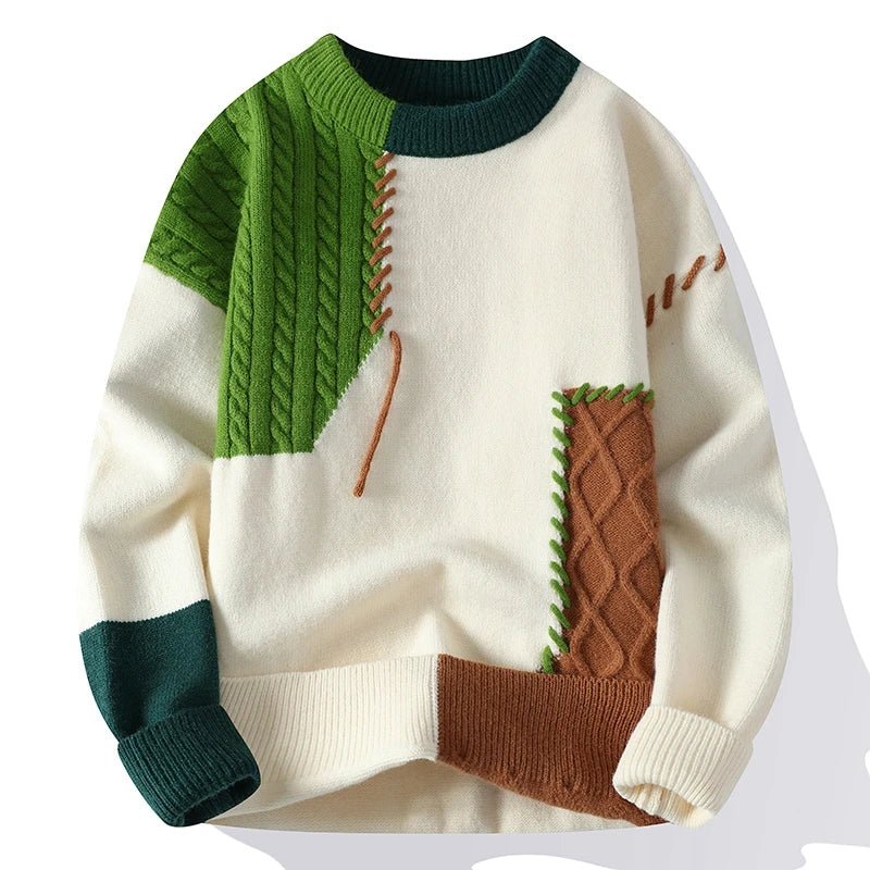 John | Men's Color Block Knit Sweater - Image 3