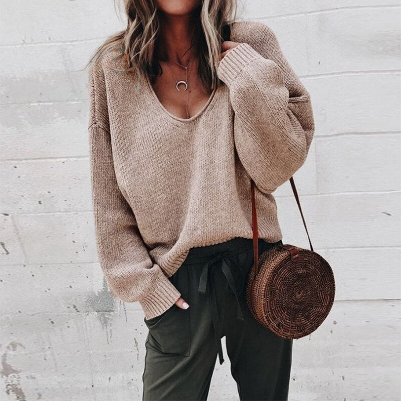 Gwen | Women's Oversized V-Neck Sweater - Image 5
