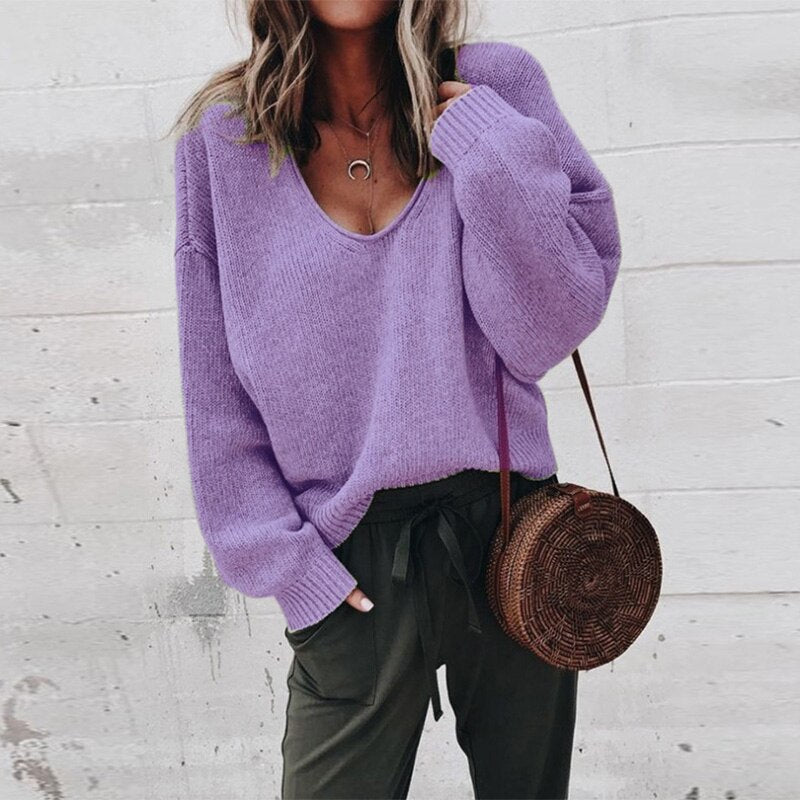 Gwen | Women's Oversized V-Neck Sweater - Image 7