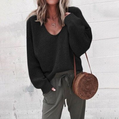 Gwen | Women's Oversized V-Neck Sweater - Image 2