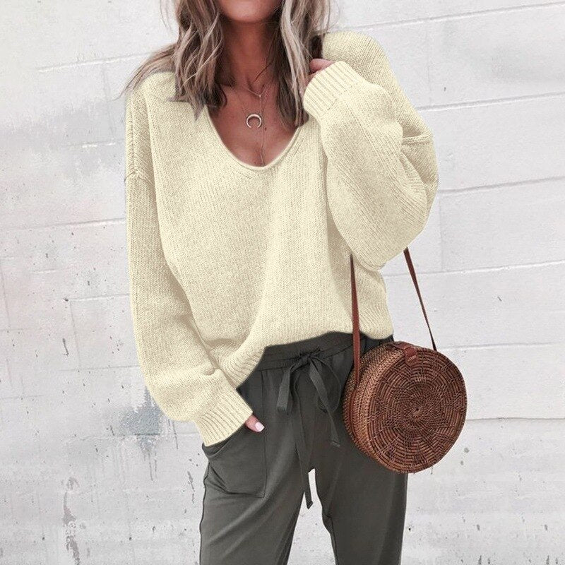 Gwen | Women's Oversized V-Neck Sweater - Image 3