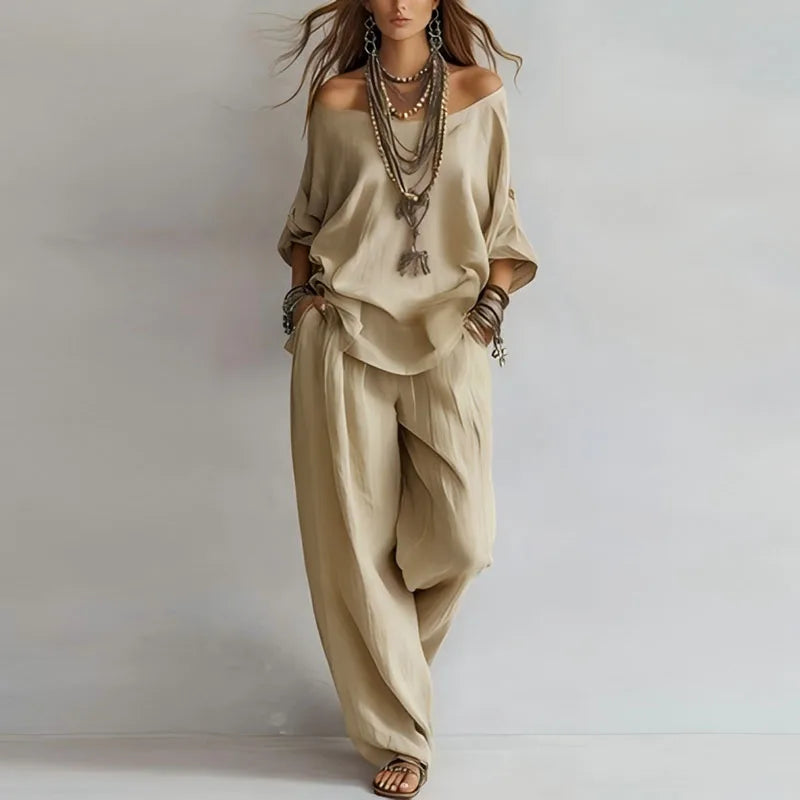 Women's Off-Shoulder Loungewear Set