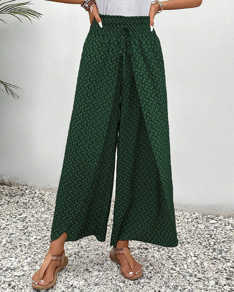 Couture-moda | Lightweight Flowing Casual Wear Leg Trousers with Elastic Waist - Image 11