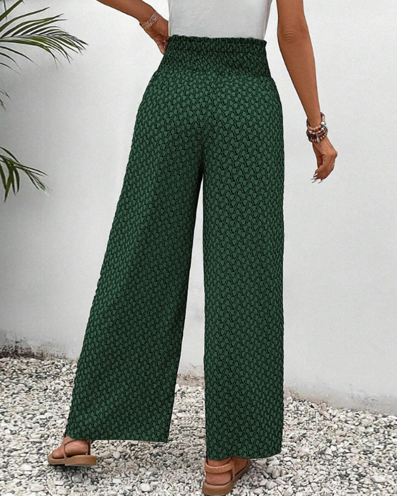 Couture-moda | Lightweight Flowing Casual Wear Leg Trousers with Elastic Waist - Image 12