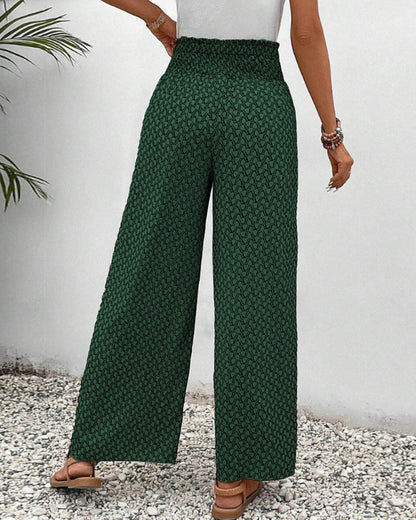 Couture-moda | Lightweight Flowing Casual Wear Leg Trousers with Elastic Waist - Image 12