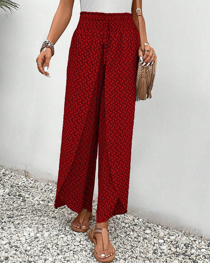 Couture-moda | Lightweight Flowing Casual Wear Leg Trousers with Elastic Waist - Image 6