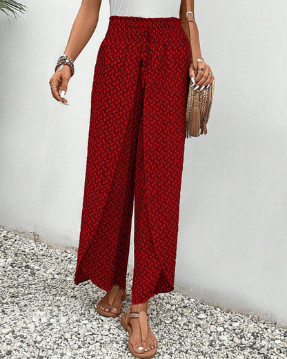 Couture-moda | Lightweight Flowing Casual Wear Leg Trousers with Elastic Waist - Image 6