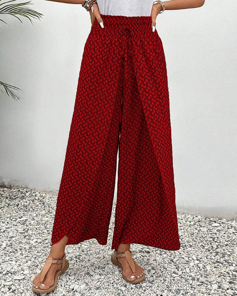 Couture-moda | Lightweight Flowing Casual Wear Leg Trousers with Elastic Waist - Image 7