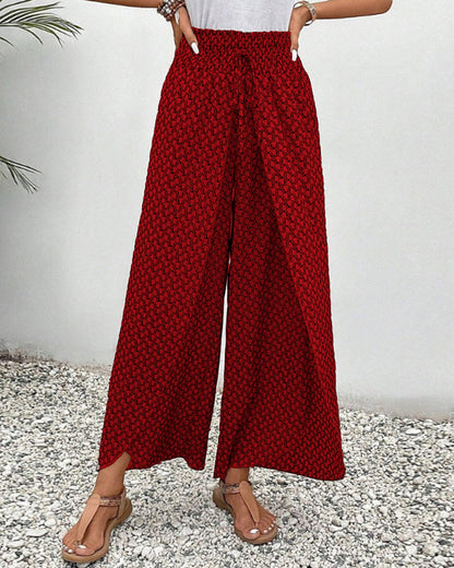 Couture-moda | Lightweight Flowing Casual Wear Leg Trousers with Elastic Waist - Image 7