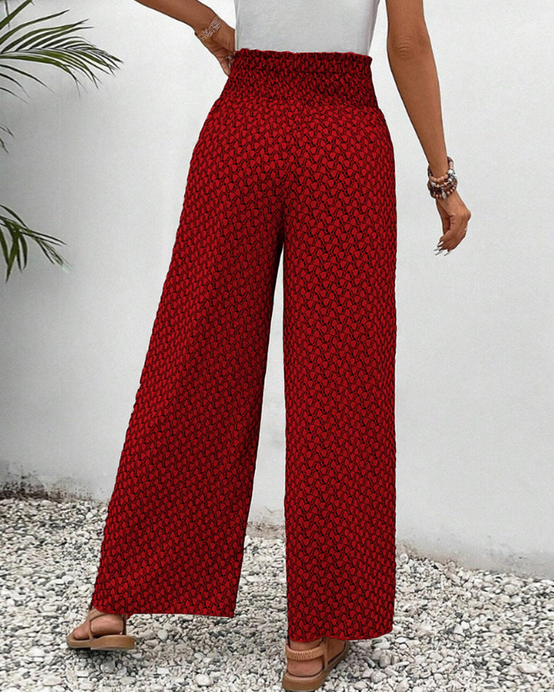 Couture-moda | Lightweight Flowing Casual Wear Leg Trousers with Elastic Waist - Image 8