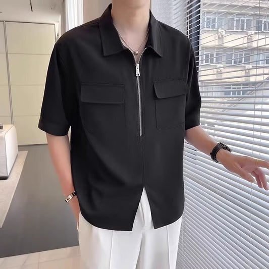 Ike | Men's Zip Up Casual Shirt - Image 1