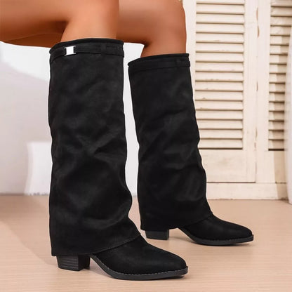 Shannon | Women's Knee High Slouch Pointed Toe Boots - Image 5