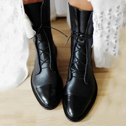 Tatum | Calf Length Lace-Up Boots for Stylish Comfort - Image 1