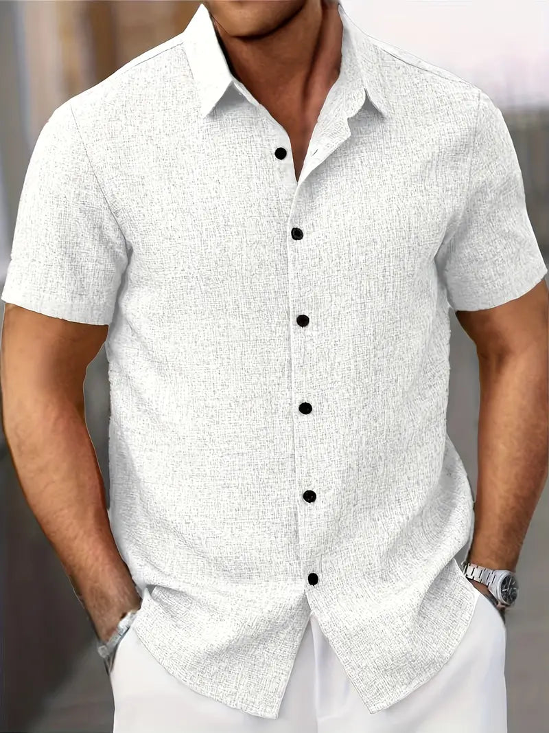 Trey | Classic Michael Linen Short Sleeve Shirt for Men - Image 1