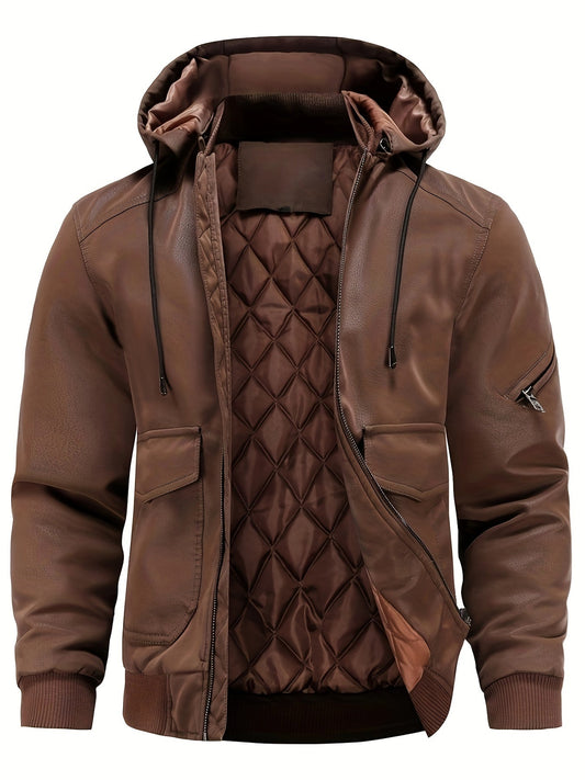 Kyle | Men's Hooded Bomber Jacket - Image 1