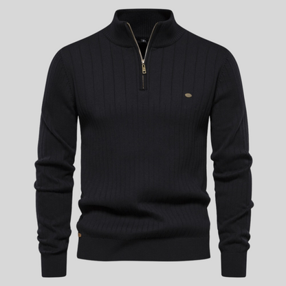 Louie | Men's Quarter Zip Long Sleeve Sweater - Image 1