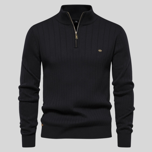 Louie | Men's Quarter Zip Long Sleeve Sweater - Image 1