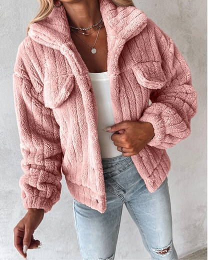 Lori | Women's Sherpa Button-Front Casual Jacket - Image 2