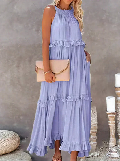 Molly | Elegant Sleeveless Ruffle Trim Dress for Women - Image 24