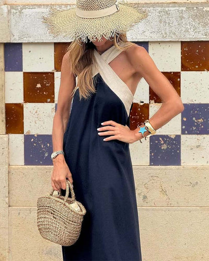 Camille | Elegant Maxi Cross Neck Dress for Special Occasions - Image 2